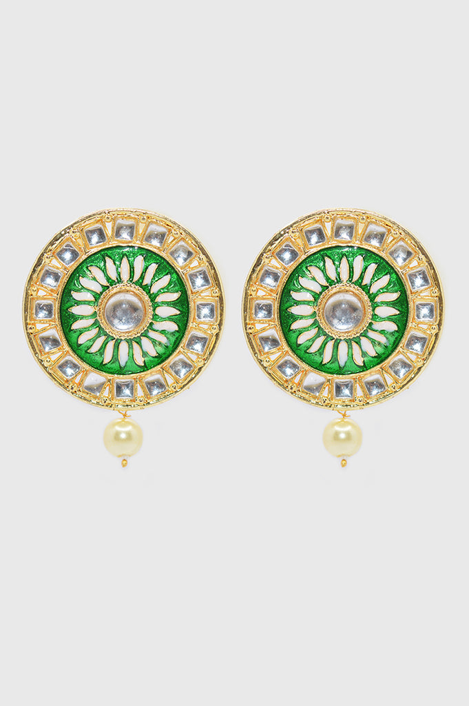 Gold Plated Pearl Stud | Stud Earrings for Women | Rudradhan